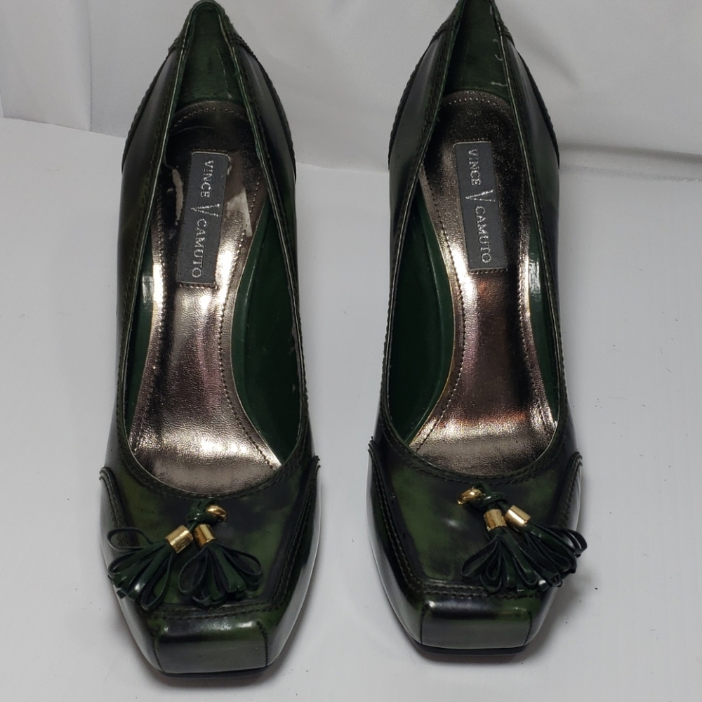 Vince Camuto Minda Heel Forest Green and Black